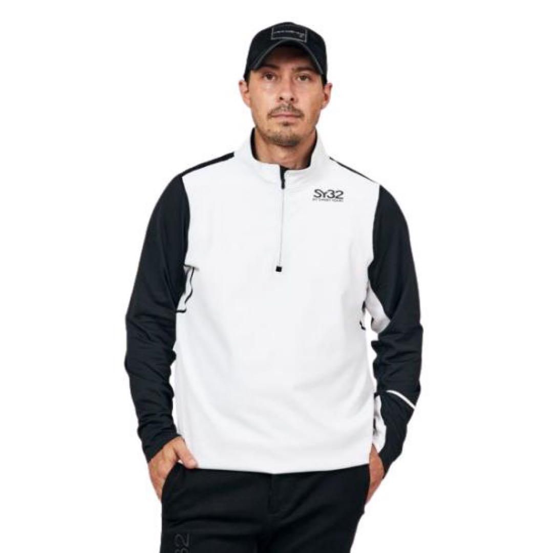 美品】SY32 ゴルフウェア ハーフジップシャツ 裏面微起毛 Lサイズ