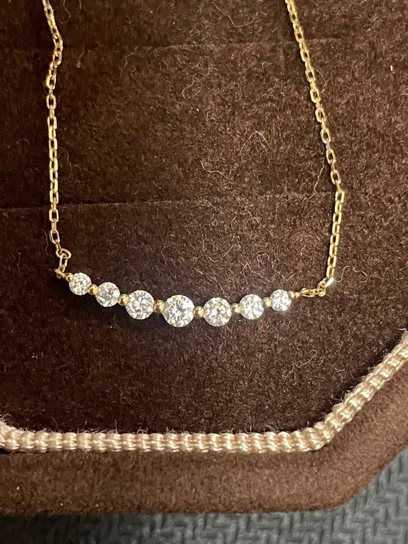 agete　K18 ダイヤモンド ネックレス 0.2ct
