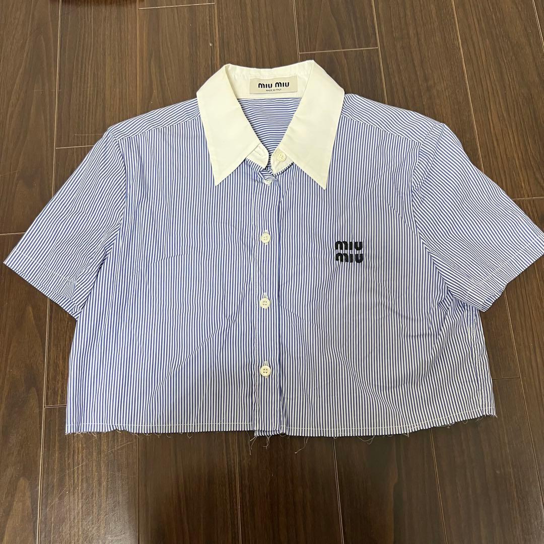 miu miu ミュウミュウ ストライプシャツ 38 - メルカリ