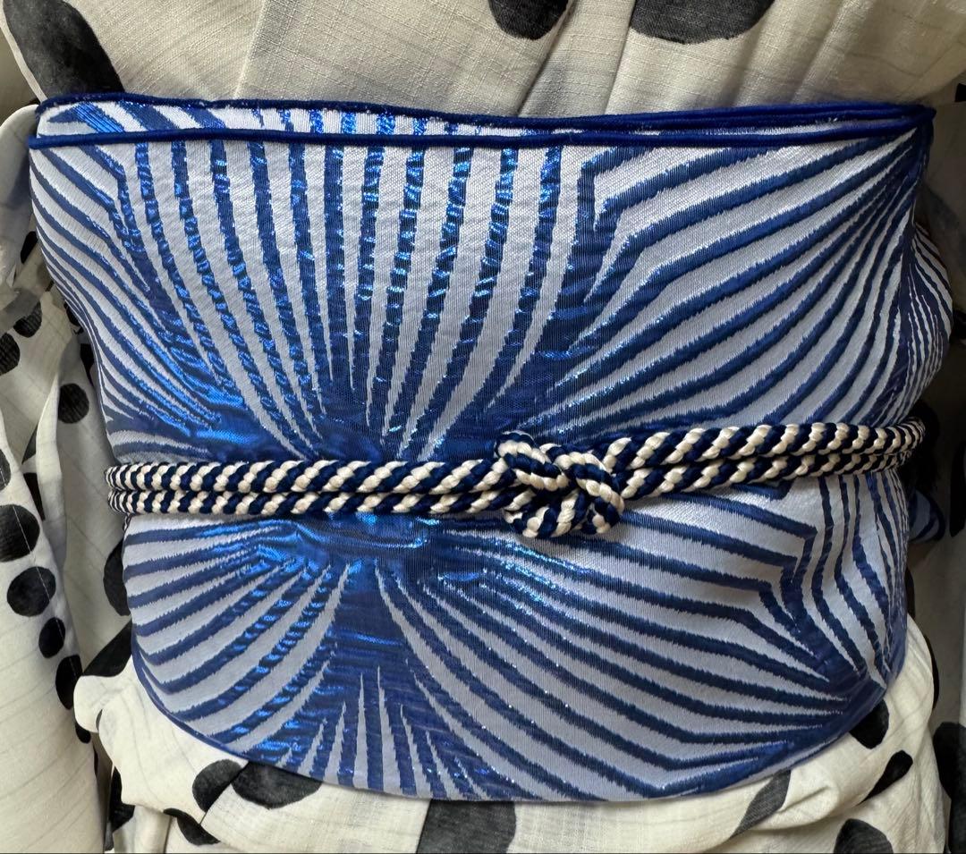 KIYO　大人兵児帯【水紋】　【スノーホワイトプラチナシルバー】のセット