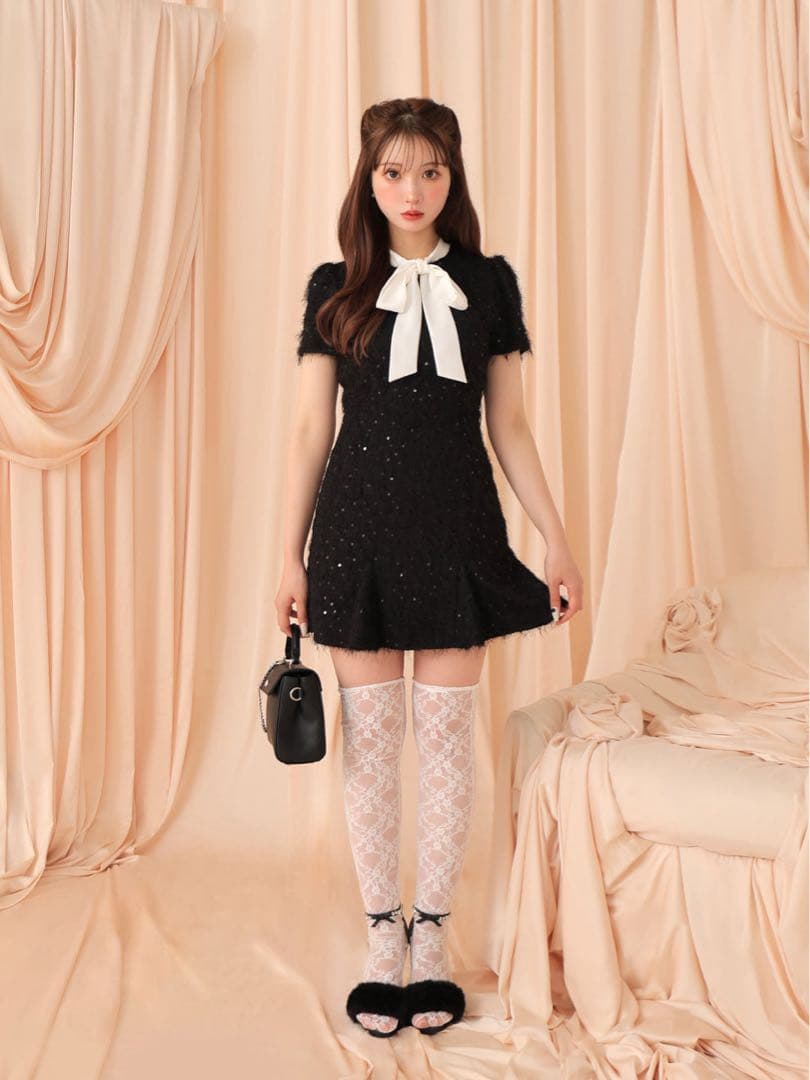 エムミーエメ Feather sequin mini onepiece Feather sequin mini onepiece(eme10548) – M me eme