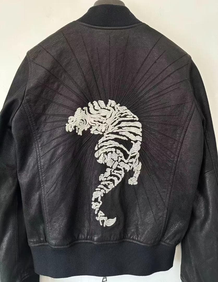 Haider Ackermann 白虎射線マット仕上げレザーライダージャケット