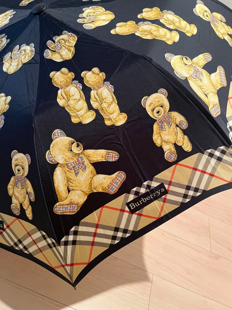 Burberrys クマ柄 折りたたみ傘 ブラック - メルカリ