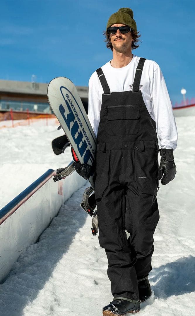 スノーボード VOLCOM Mens Roan Bib Overalls -BLACK XXL