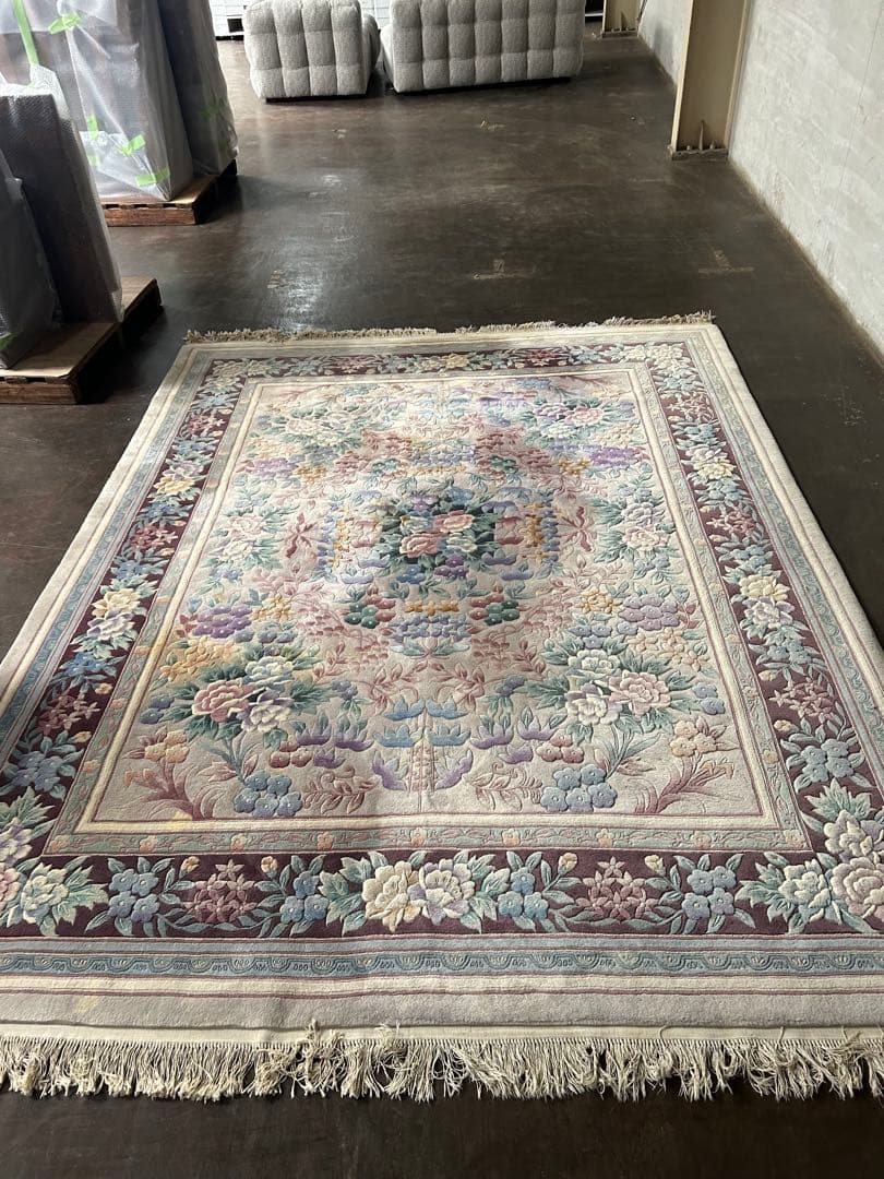 段通カーペット　ウール 楽天市場】【中国段通 ウール 約4畳用 美術柄 14】絨毯(じゅうたん