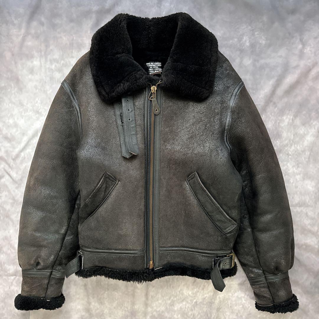 AVIREX B-3 フライトジャケット レザージャケット ムートン　黒　38 楽天市場】AVIREX B-3 フライトジャケット ムートン ブラック [ 38