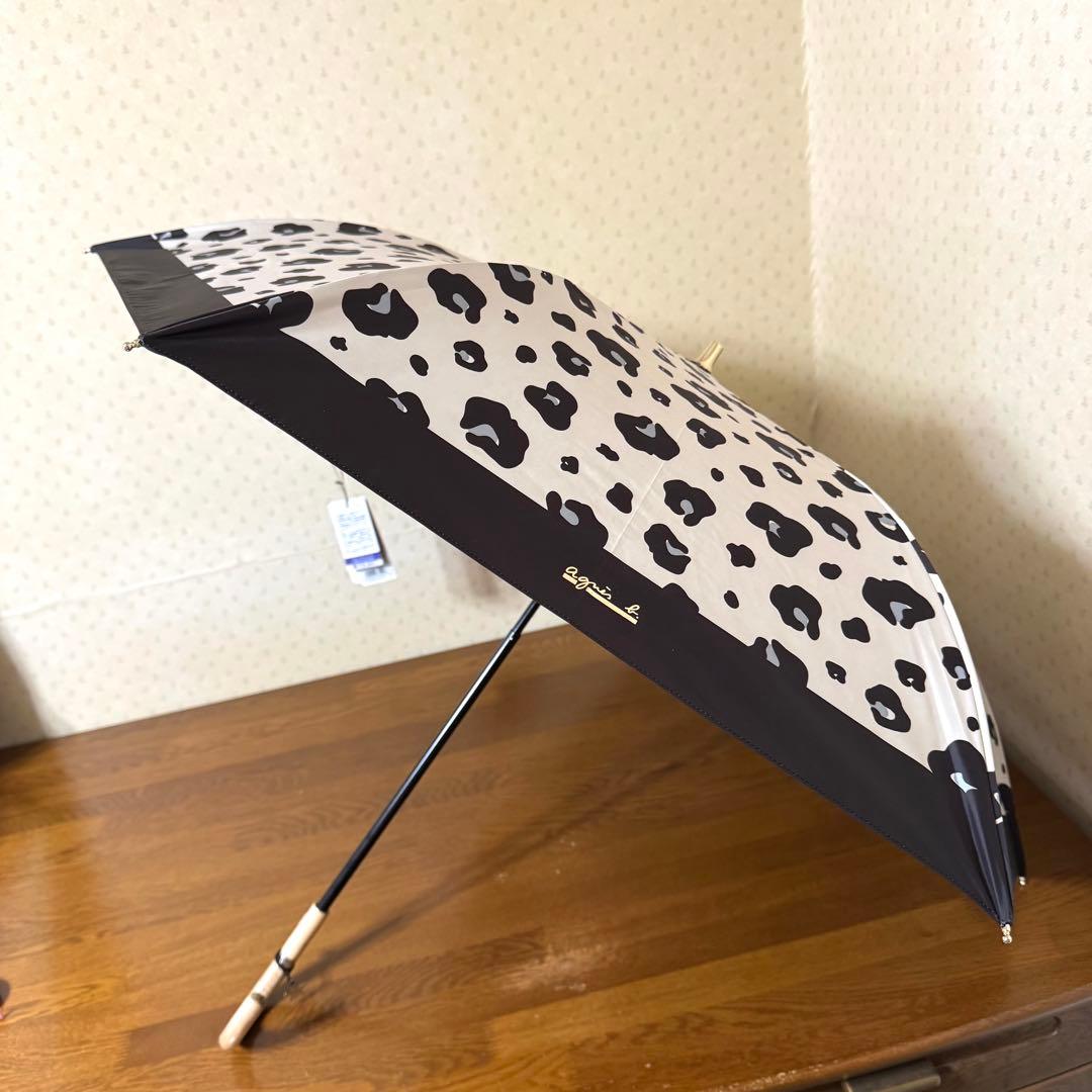 ☆新品☆アニエスベー 晴雨兼用 日傘 1級遮光 遮熱 軽量 レオパード柄