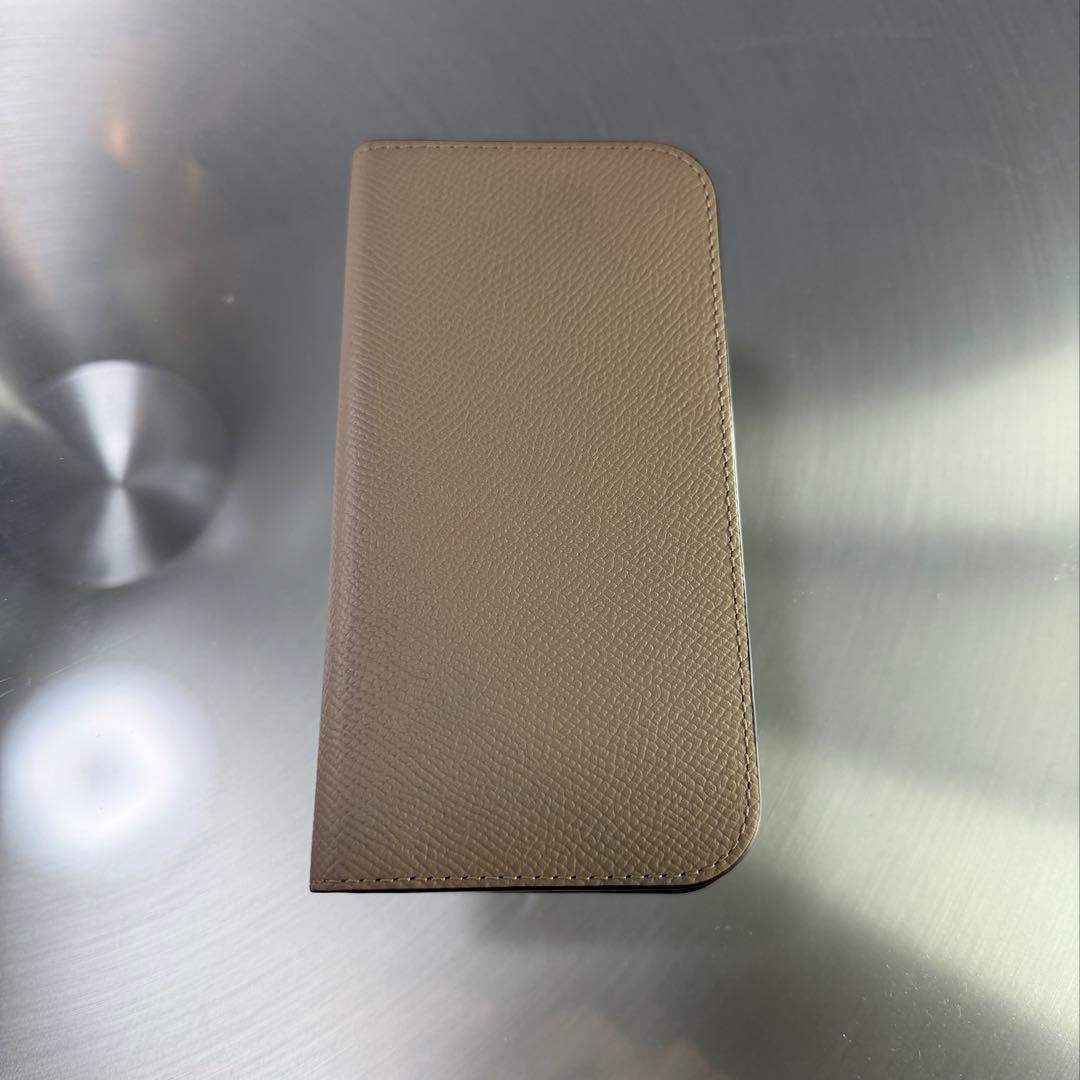 ボナベンチュラ ダイアリーケース　iPhone15pro グレージュ×ブルーリン iPhone 15 Pro) ダイアリーケース シュリンクレザー