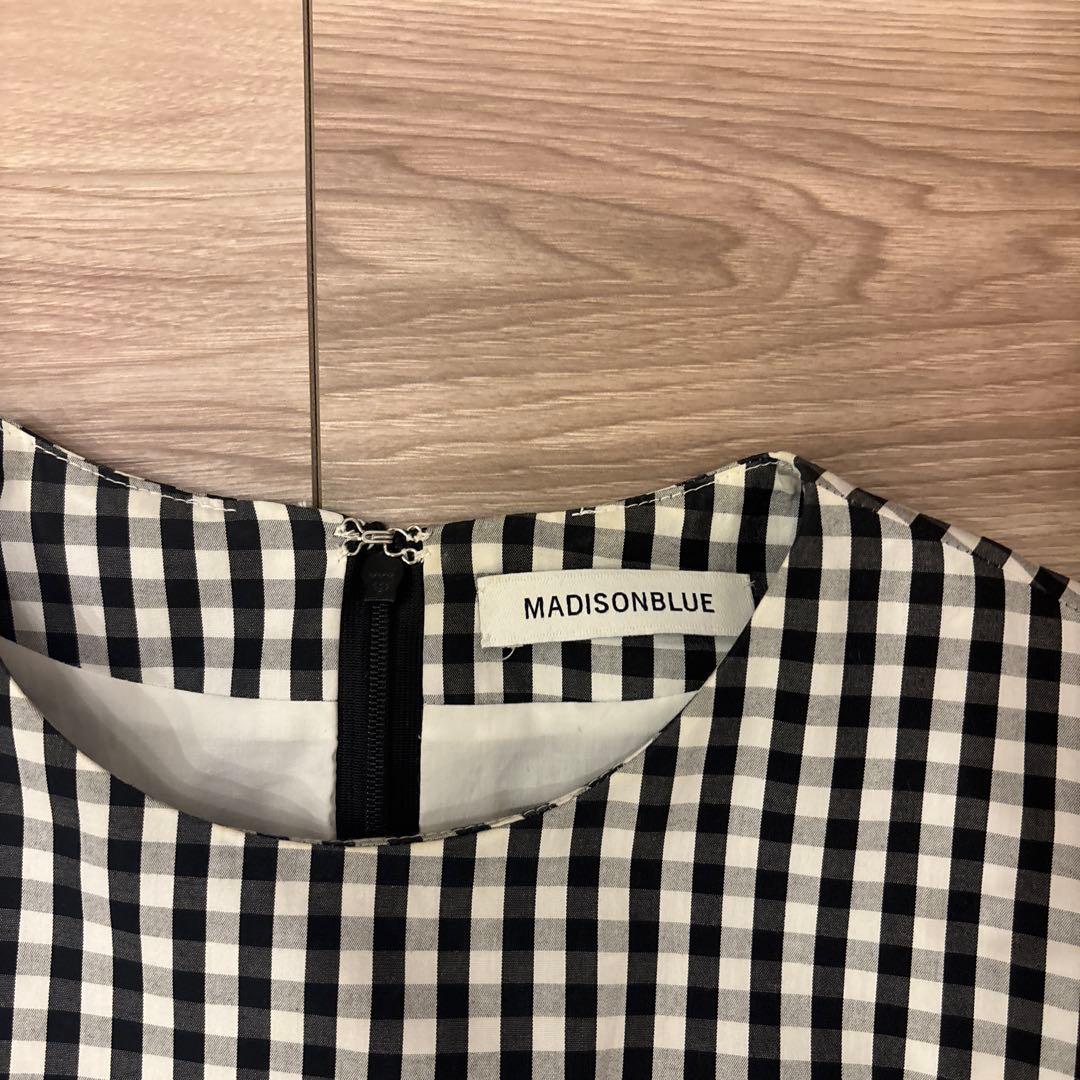 MADISONBLUE チェック柄 半袖ロングワンピース - メルカリ