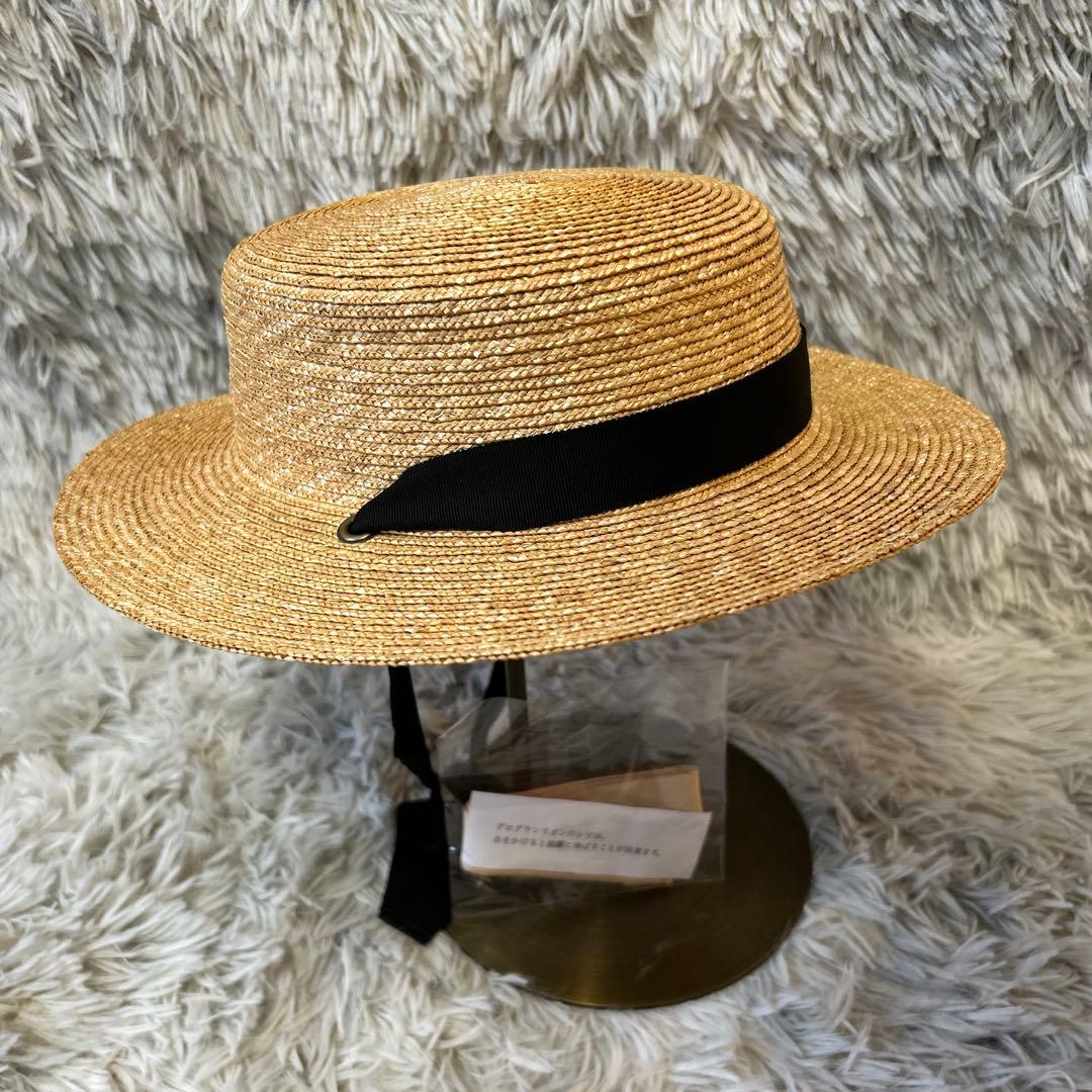 新品】Wica Grocery カンカン帽子 ブラック・ベージュリボン付 - メルカリ