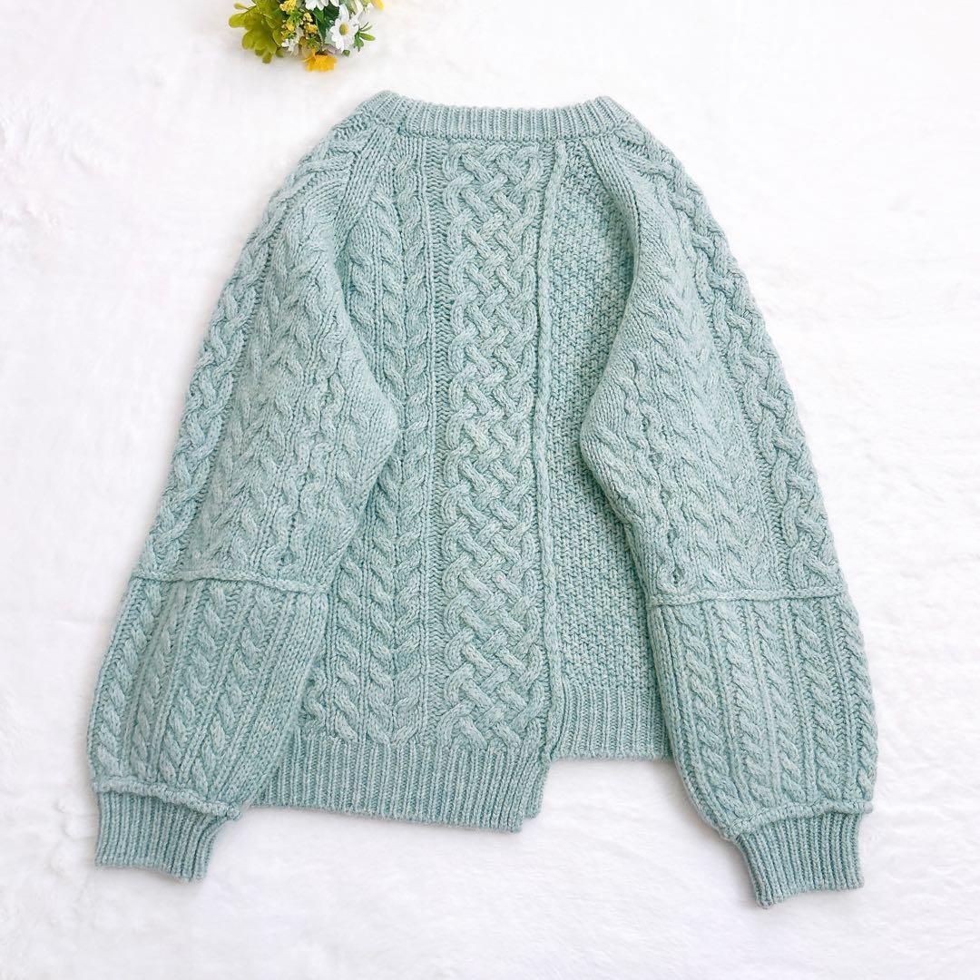 《美品》シンゾーン LINK CABLE KNIT セーター ミントグリーン F