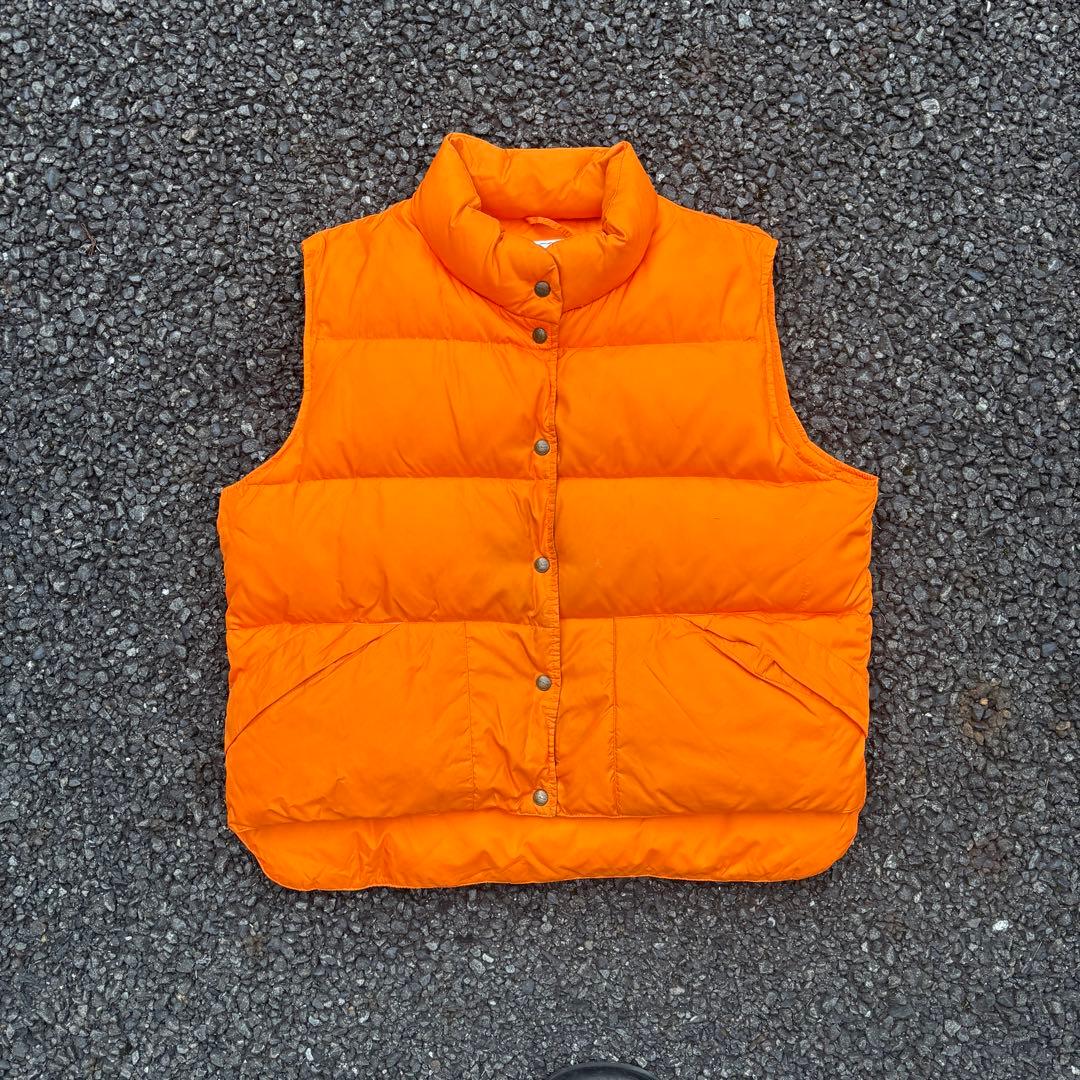 90s llbean ダウンベスト オレンジ ヴィンテージ レア 古着 90s L.L.Bean Down Vest 【 neon orange 】 エルエルビーン ダウン