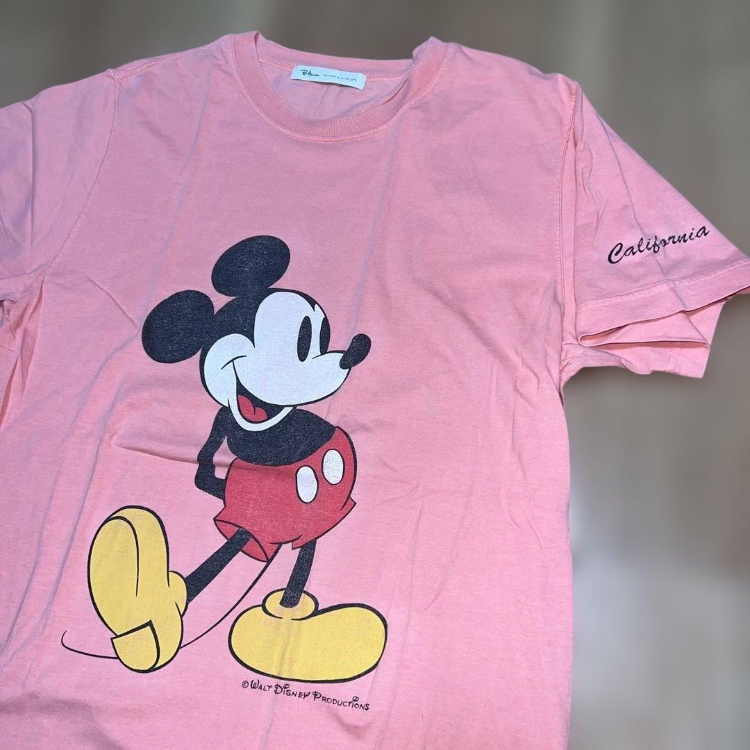 Ron ロンハーマン別注Disneyミッキーマウス Tシャツ ピンクオレンジL