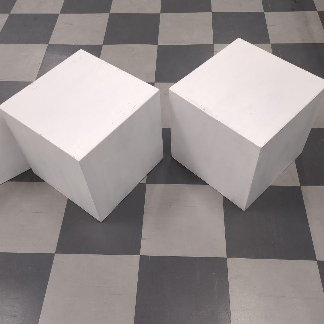 木製サイコロ白 ホワイトキューブ 4個 展示用 舞台用 ステージ用 38cm