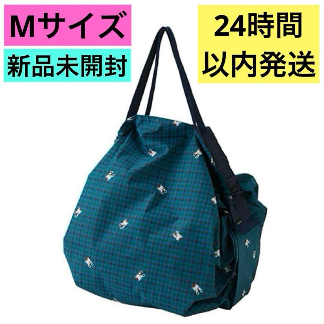 ファミリア familiar シュパット エコバッグ 青チェック Mサイズ