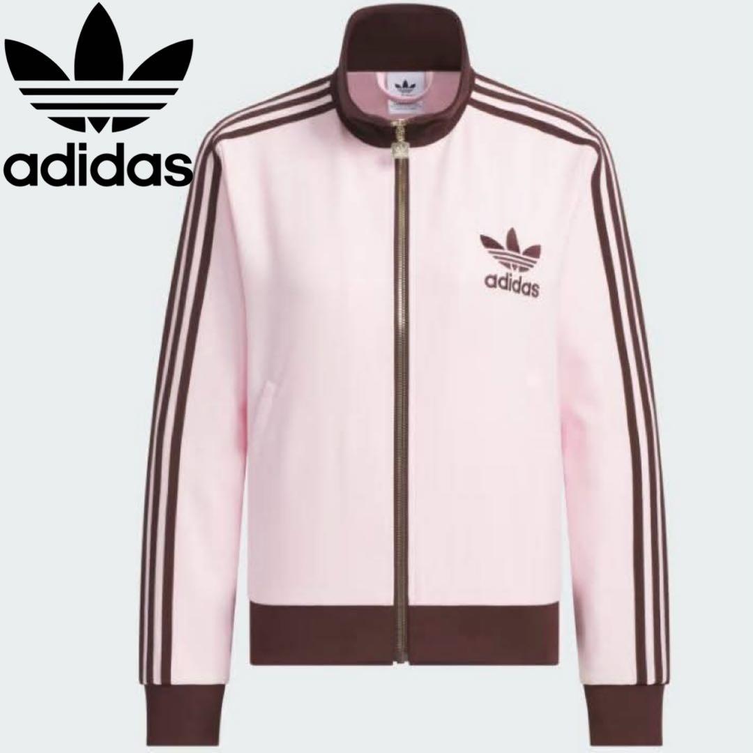 韓国限定⭐️新品S adidas トラックジャケット 刺繍ロゴ ピンク