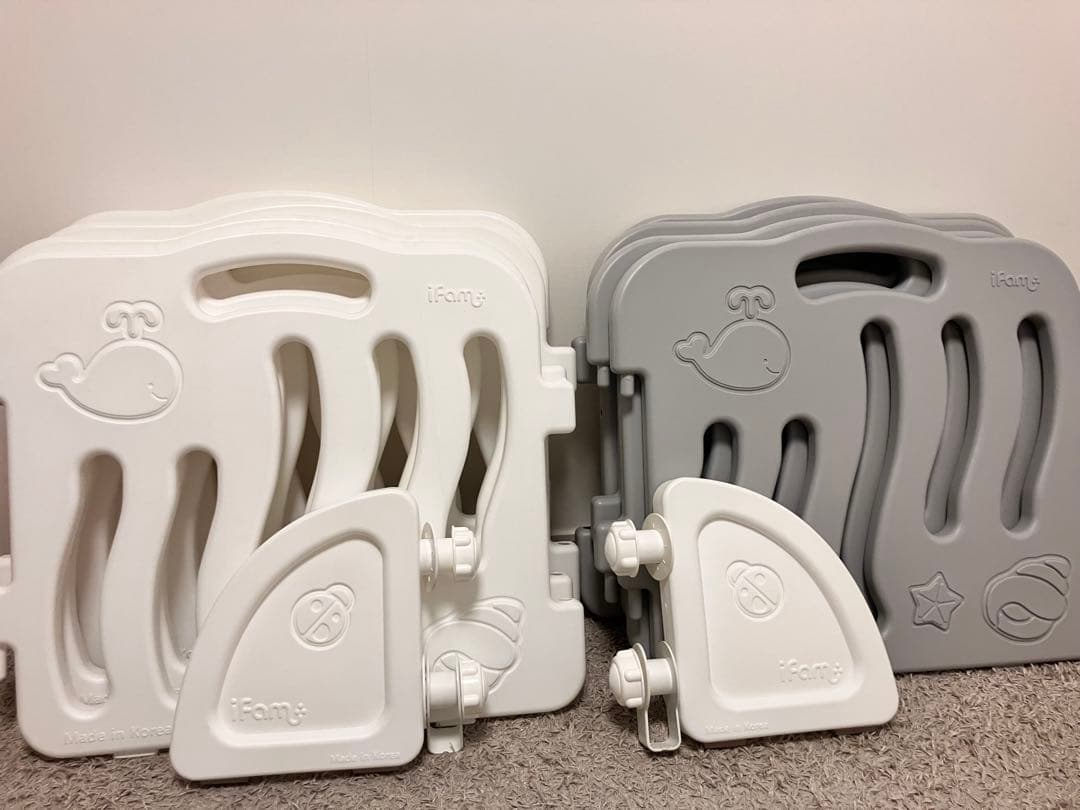 送料込み　Ifam ベビーサークル8枚＋スタンド ストッパー2個 ベビーサークル バーチ 同色パネル2枚セット | iFam（アイファム