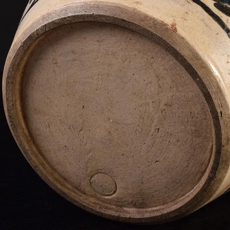 中国 磁州窯 鉄絵 花文壺 花瓶 C 6922