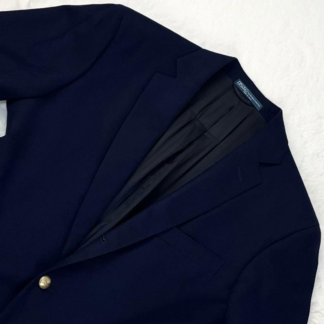 極希少 イタリア製 ポロ ラルフローレン 紺ブレ PRLロゴ刻印 金ボタン