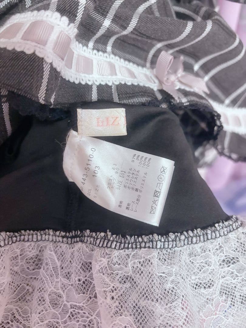 リズリサ はしごリボンチェックティアードスカート 地雷系 量産型