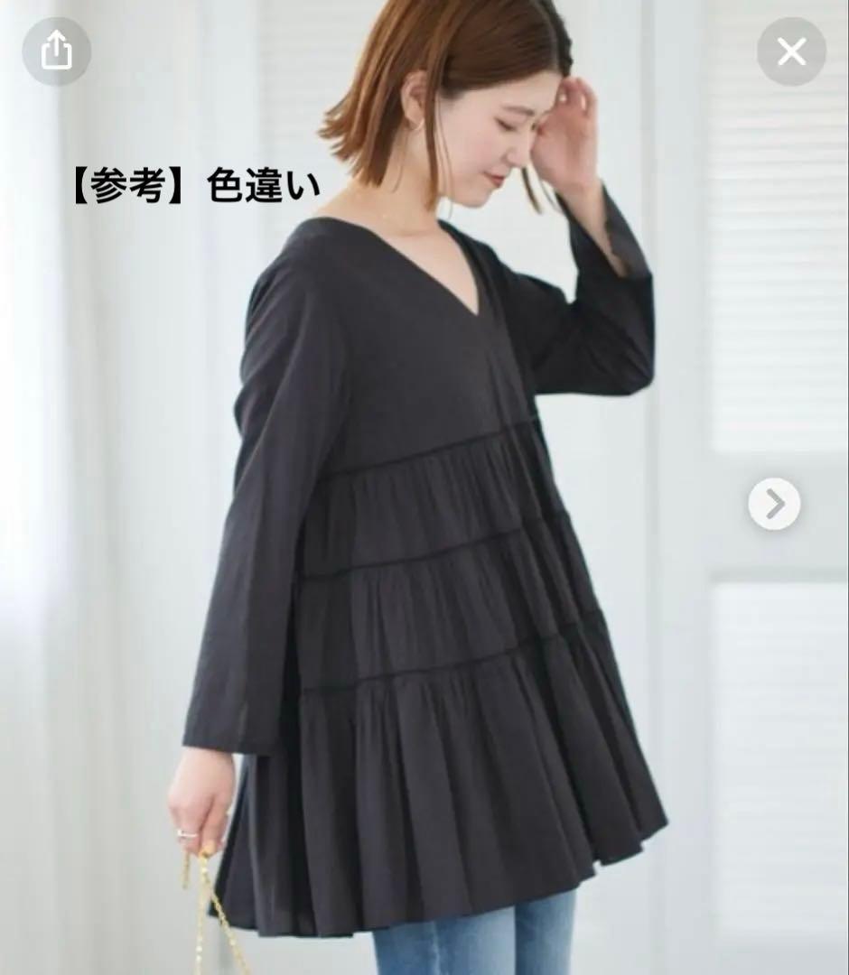 新品タグ付Spick & Spanティアードチュニック白スピックアンドスパン