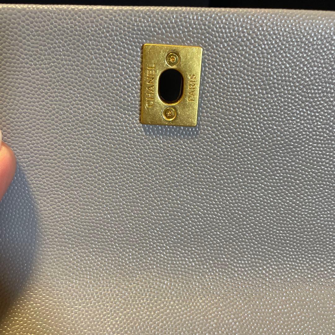 CHANEL グレー キルティング バッグ キャビアスキン ノベルティ - メルカリ
