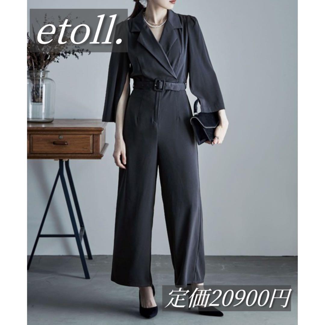 etoll. スリットスリーブオールインワンパンツドレス 結婚式 長袖 etoll.（エトル） パンツドレス スリットスリーブオールインワンパンツ