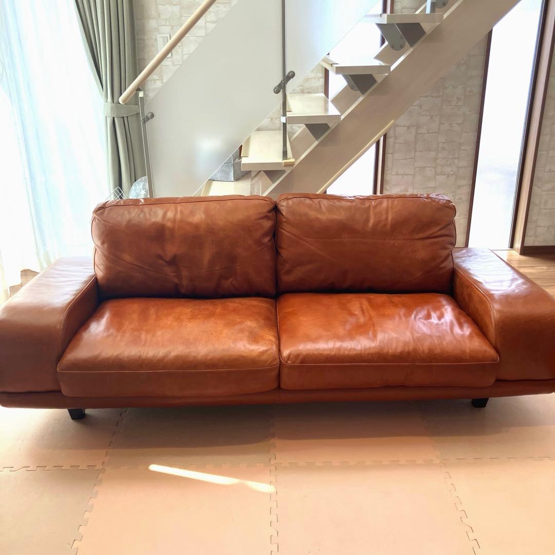 廃盤】ACTUS 3350 本革 3人掛け ロンバケ ソファー アクタス - メルカリ