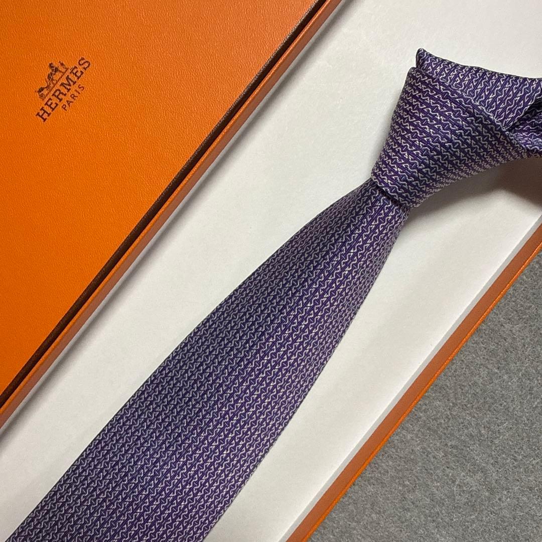 エルメス ネクタイ 紫 シルクジャガード - メルカリ