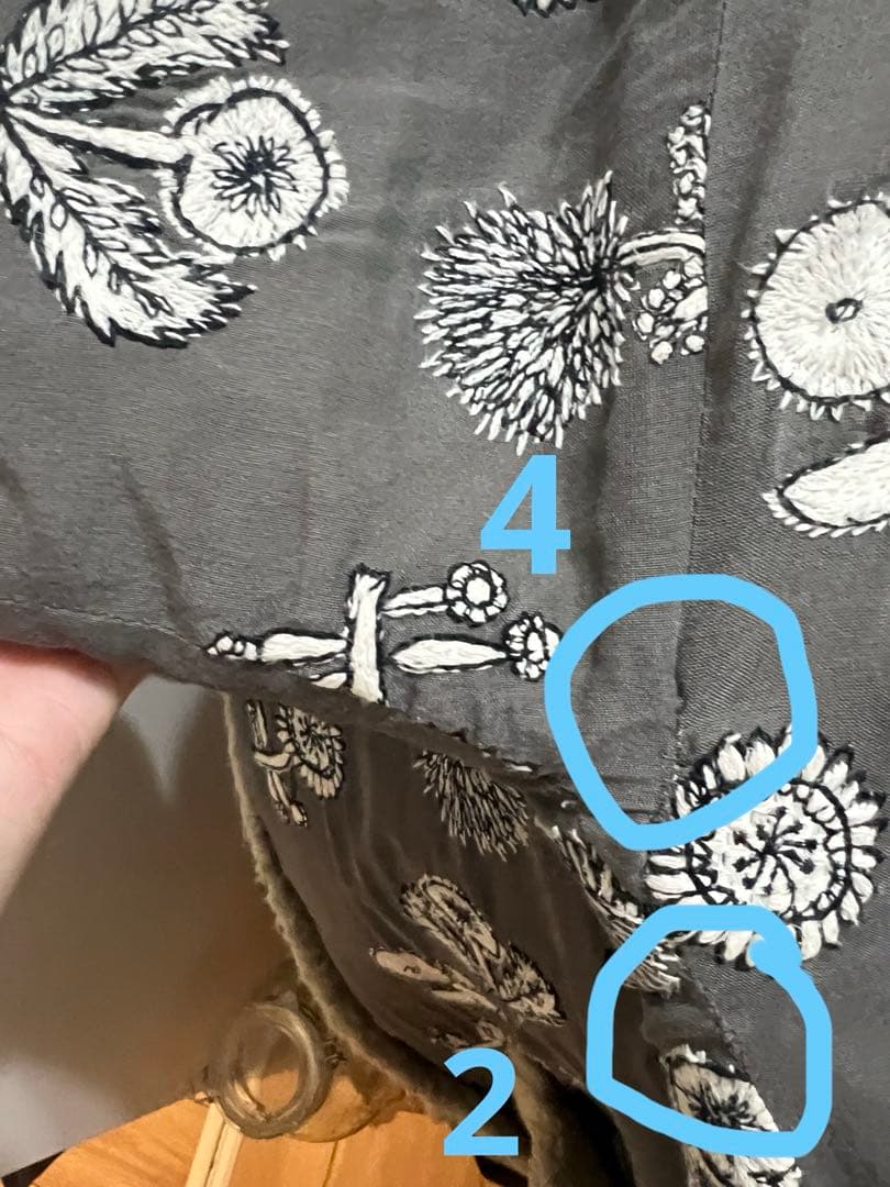 難あり ミナペルホネン quarted ボアコート お花刺繍 グレー - メルカリ