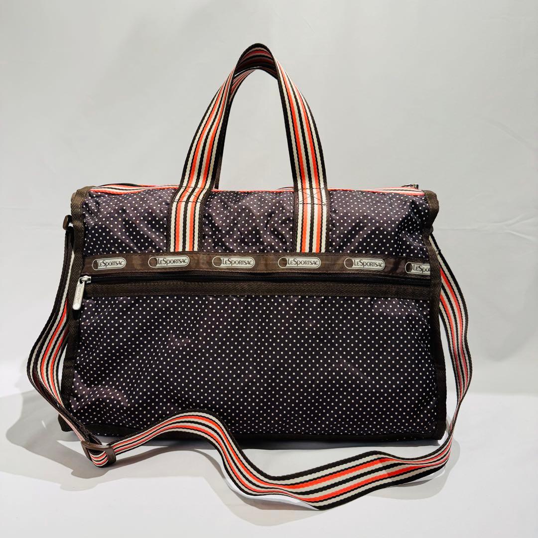 レスポートサック ボストンバッグ 鍵付き ドット柄 ブラウン - メルカリ