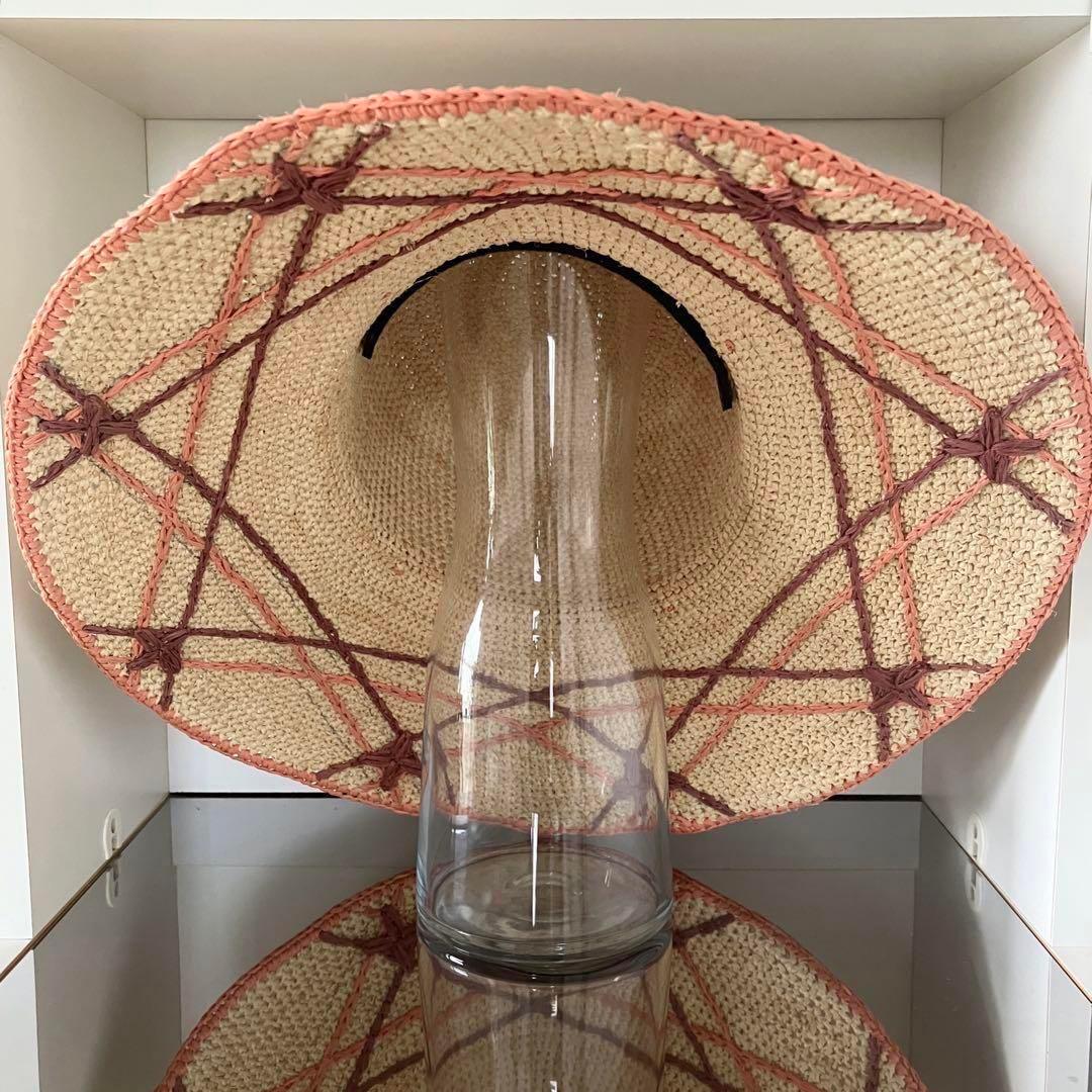 ゆ*す様 超希少 ヘレンカミンスキー ラフィア ワイドブリム ナチュラル