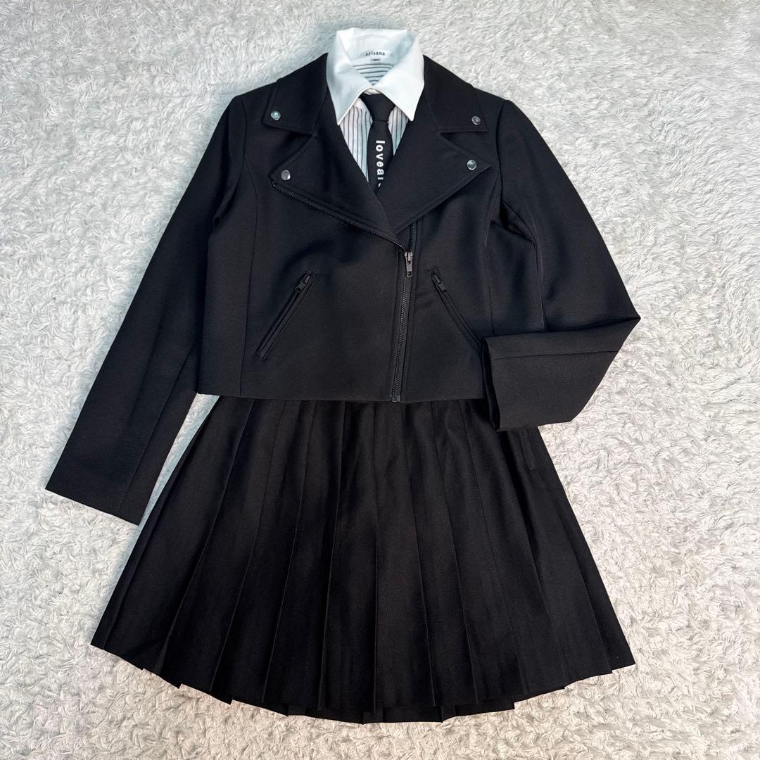 美品 arisana アリサナ ライダース セットアップ スーツ 卒業式 160