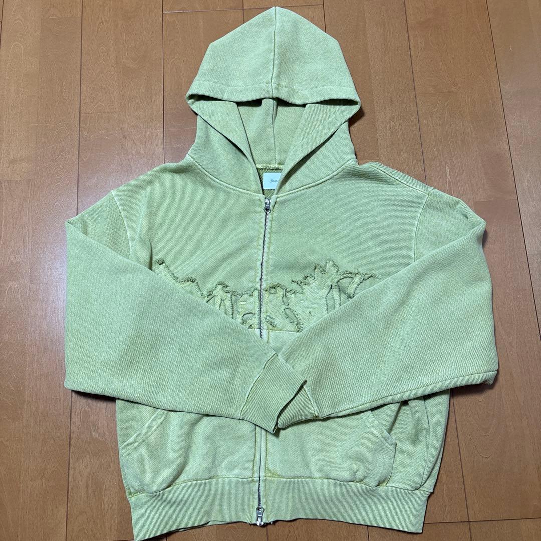 ブレスユーフロントジッパー付きパーカー 淡い緑色 ブレスユーフロントジッパー付きパーカー 淡い緑色