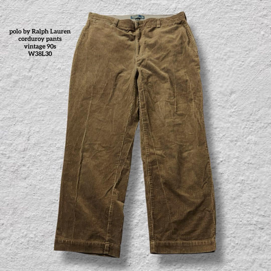 ラルフローレンコーデュロイパンツ90s古着vintageブラウンW38L30 90s Polo Ralph Lauren コーデュロイパンツ W38 L30 ポロラルフ