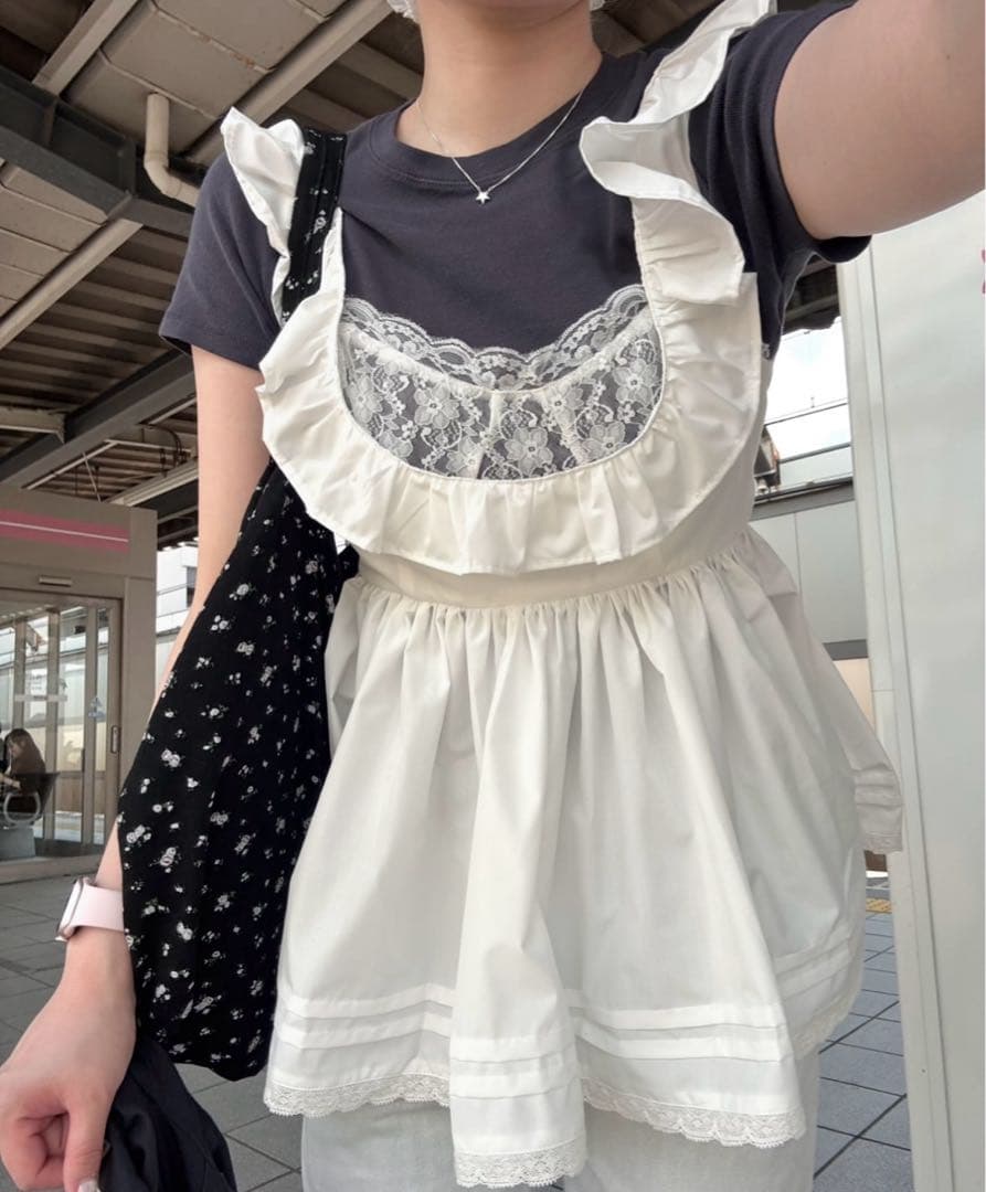 トップス mleya mieya PETIT APLON TOP -WHITE