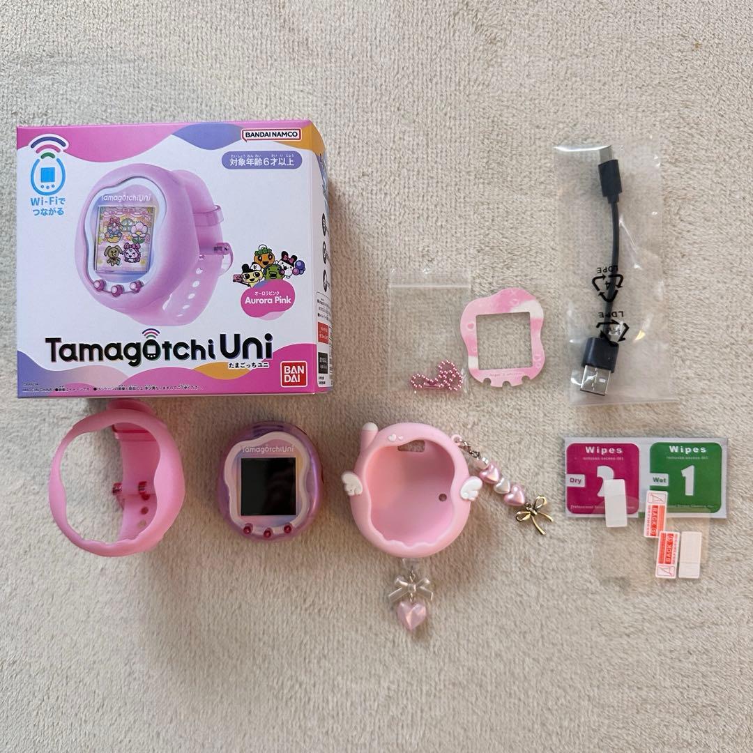 電源確認済みたまごっちユニ Tamagotchi Uni オーロラピンク値下げ