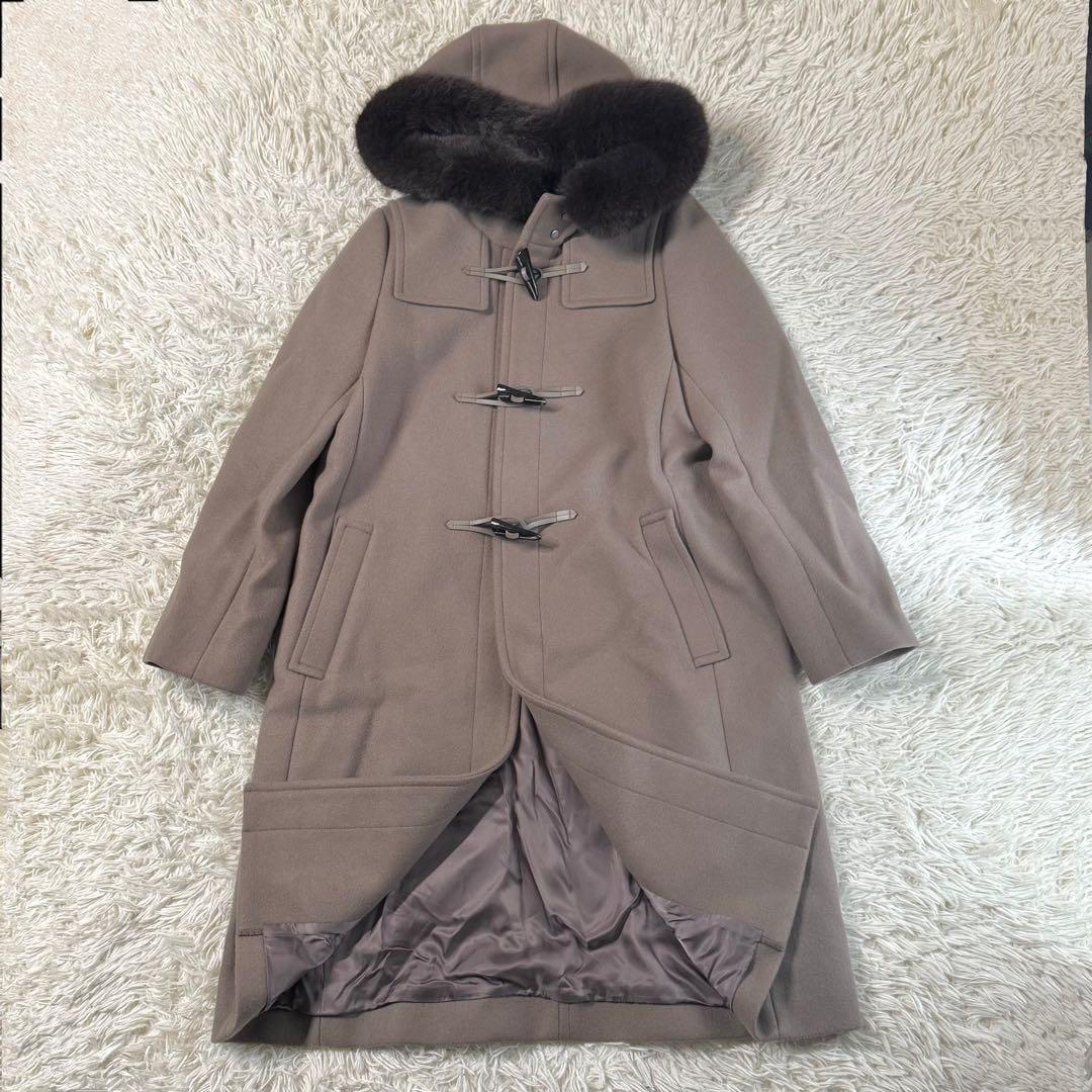 【美品】シップス　カシミヤ混　ロング　ダッフルコート　ファー　フード　38 Merfirge 爆買 ダッフルコートカシミヤ混 ウール ダッフル コート