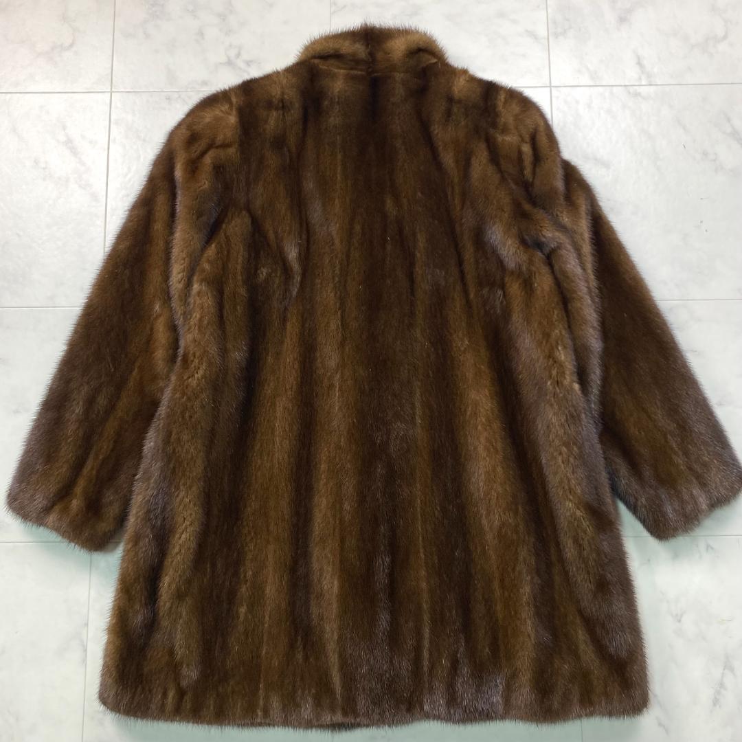 極美品 SAGA MINK サガミンク 毛皮 ゴールドタグ 金タグ ブラウンL