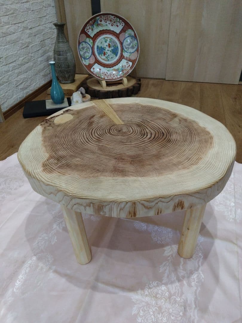 杉の輪切り形ローテーブル⑰ モネエド様専用❕樹齢約75年杉