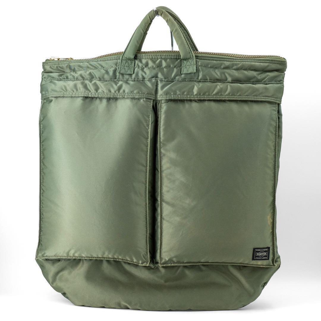A046【近年モデル】ポーター／タンカー　ヘルメットバッグ　ショルダー　グリーン PX TANKER(PXタンカー) 2WAY HELMET BAG | 吉田カバンホームページ