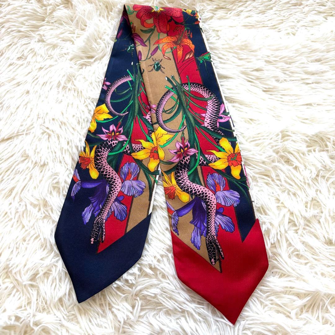 GUCCI グッチ　スカーフ　ネックボウ フローラ柄 1240001038036_1.jpg