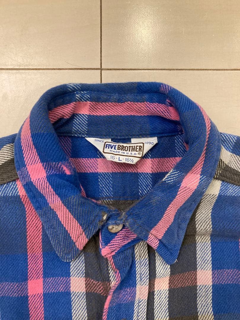 FIVE BROTHERファイブ ブラザー ネルシャツ USA製 supreme - メルカリ