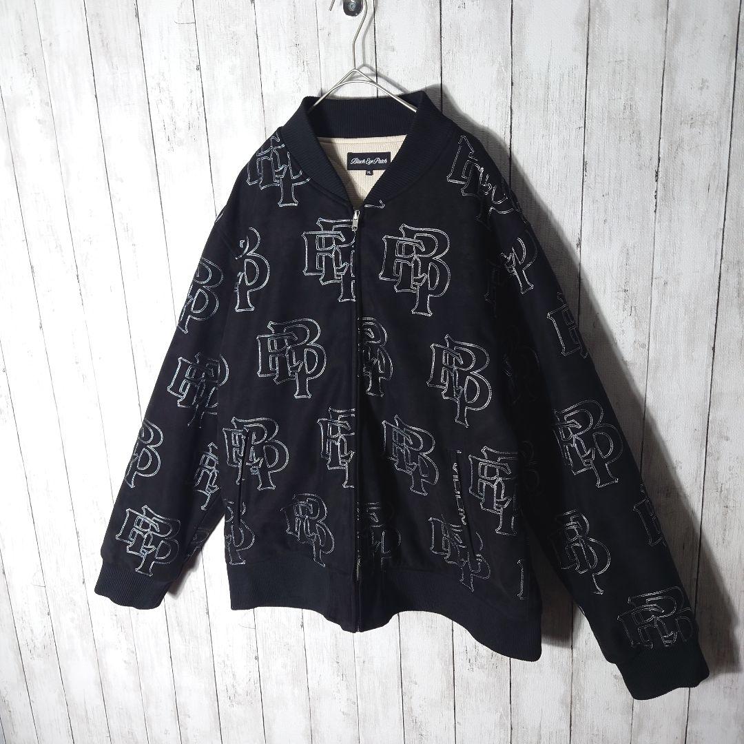 ラッパーIO着用】ブラックアイパッチ フェイク スウェード ジップ