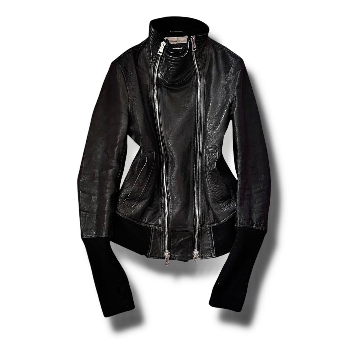 ジャケット・アウター 00s DEFORMATION GIMMICK LEATHER JACKET 00's archive gimmick Leather jacket y2k - メルカリ