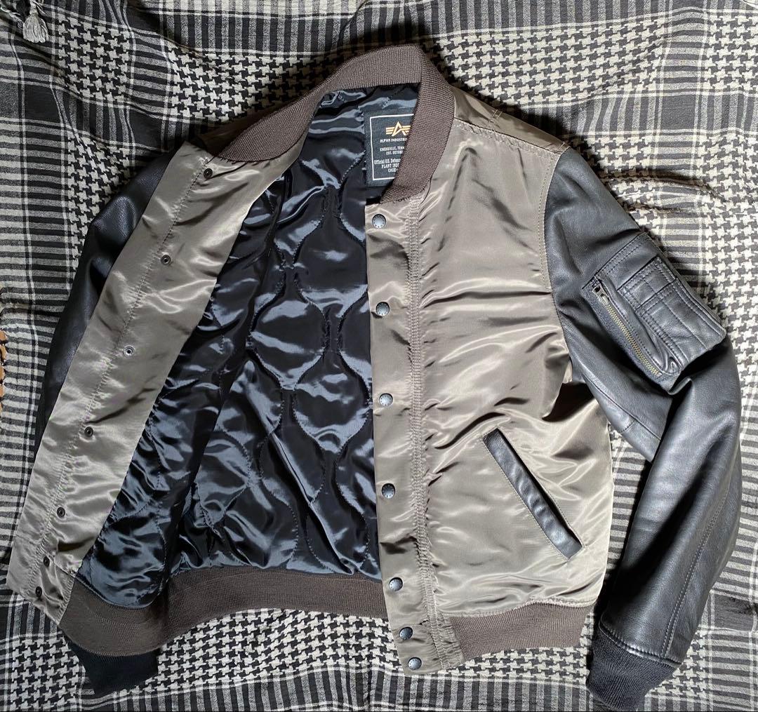 ナノユニバース×アルファインダストリーズ 別注MA-1 アームレザー