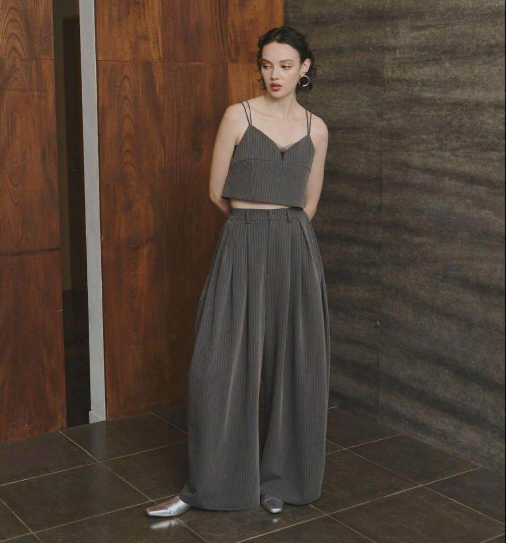 ANDRESD ピンストライプビスチェワイドパンツドレス Mサイズ - メルカリ