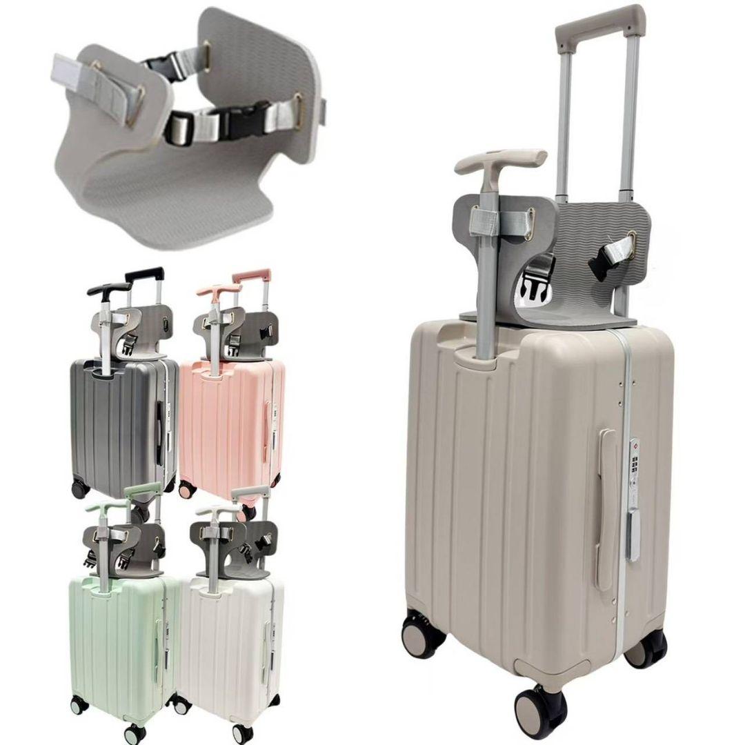 キャリーケース 子どもが乗れる グレー 40L 20インチ ネットバッグ付