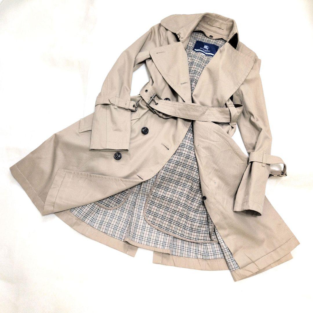 BURBERRY BLUE LABEL ノバチェック ライナー付き ベージュS BURBERRY BLUE LABEL Nova Plaid Zip Up Hoodie beige size 38 XS