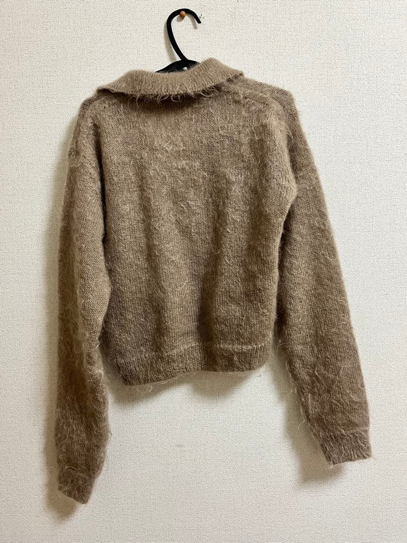 AURALEE オーラリー モヘアニット ベージュ ポロ サイズ1 タグ付 短丈